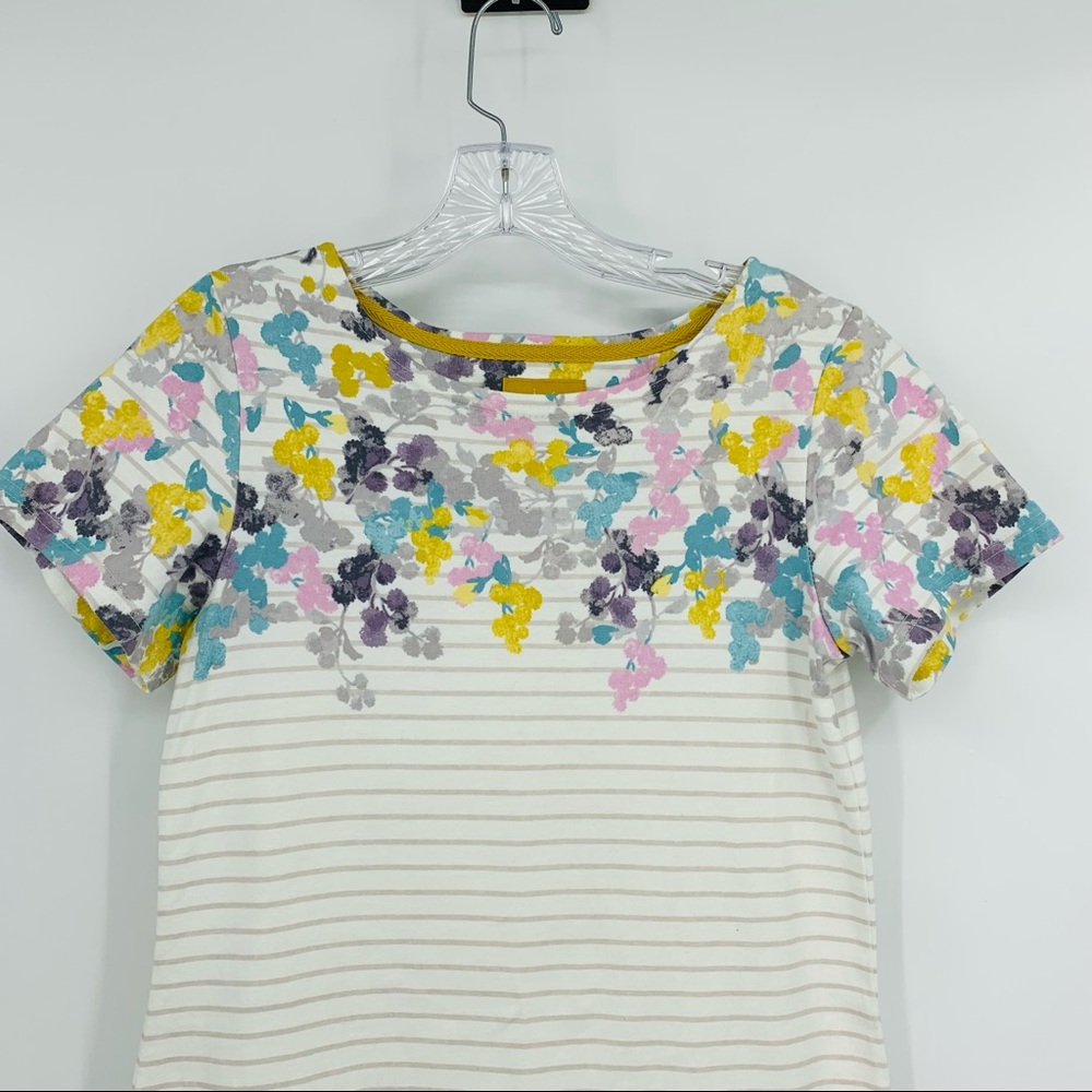 Joules Riviera Print Grey Ditsy Floral and Striped Jersey Dress Size 6 - Picture 3 of 6
